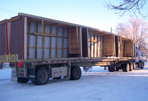 Delivery of calf shelters